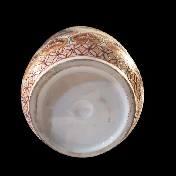 Vintage Japanese Oriental Satsuma Vase Porcelain Hand Painted 14'' Tall - Picture 7 of 11